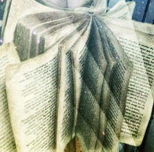 Beautiful woman in fluttering medieval dress on the stairway